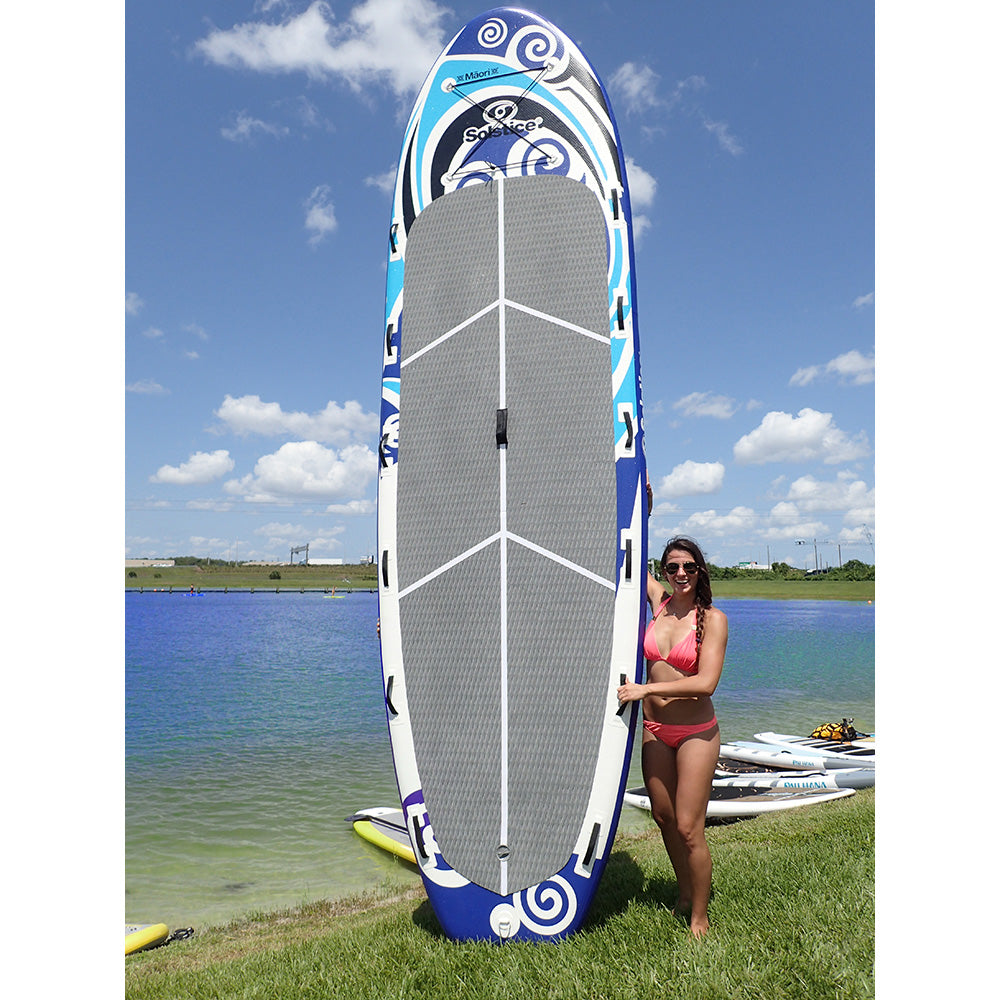 Solstice 16’ Maori Giant Inflatable Paddleboard – SUP Kit for Groups w/Leash, Pump & 4 Paddles