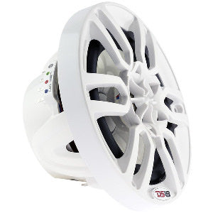DS18 HYDRO NXL-8 Series white 8 inch marine speakers waterproof with RGB LEDs