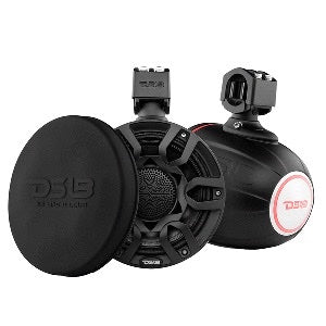 DS18 HYDRO 8 inch carbon fiber marine tower speakers with RGB LED lights and Pro Audio drivers