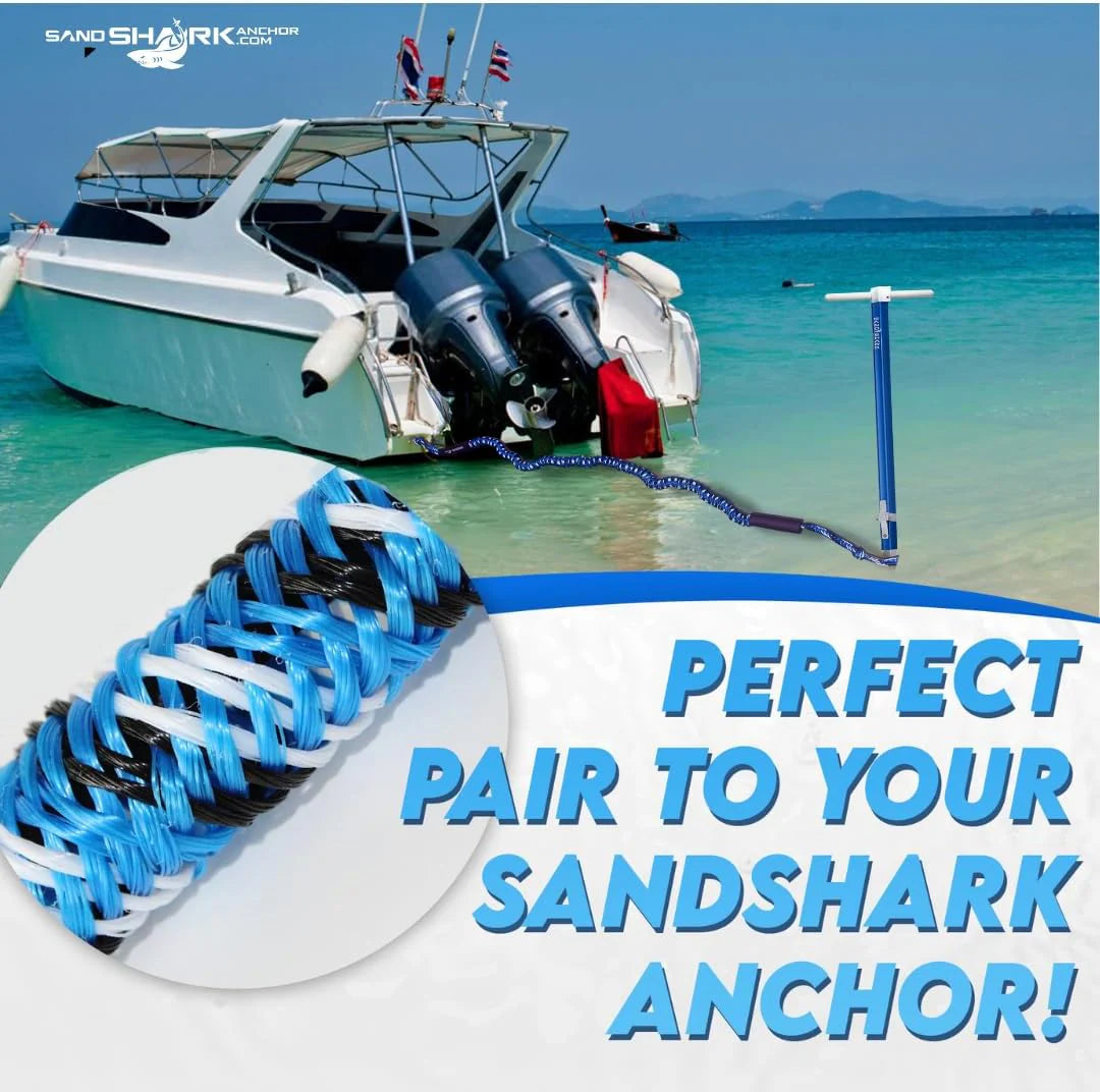 SandShark 7–14 ft Bungee Dock Line – Anchor & Mooring Rope for Boats & Jet Skis