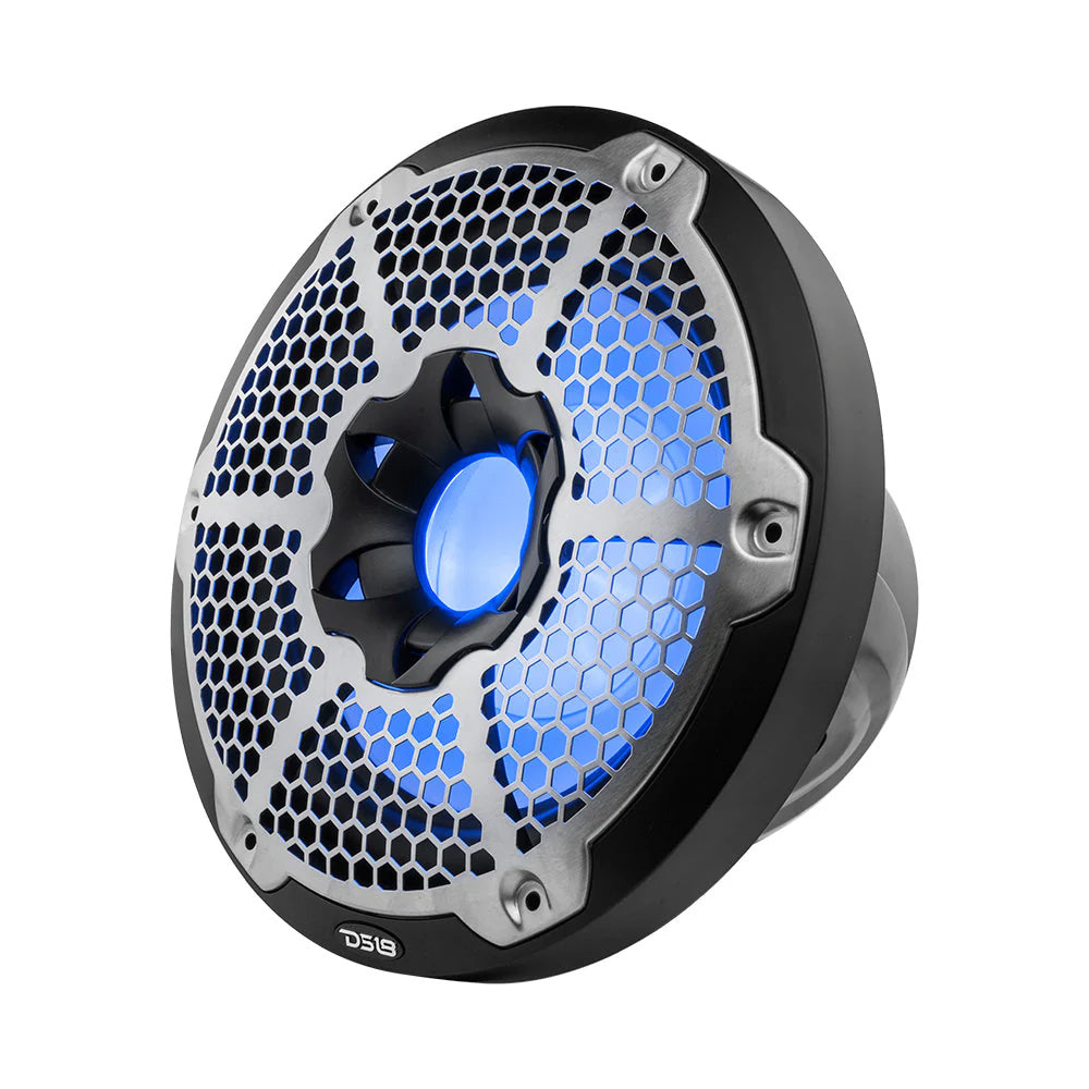 Marine-grade DS18 10 inch black subwoofer with waterproof UV resistant design