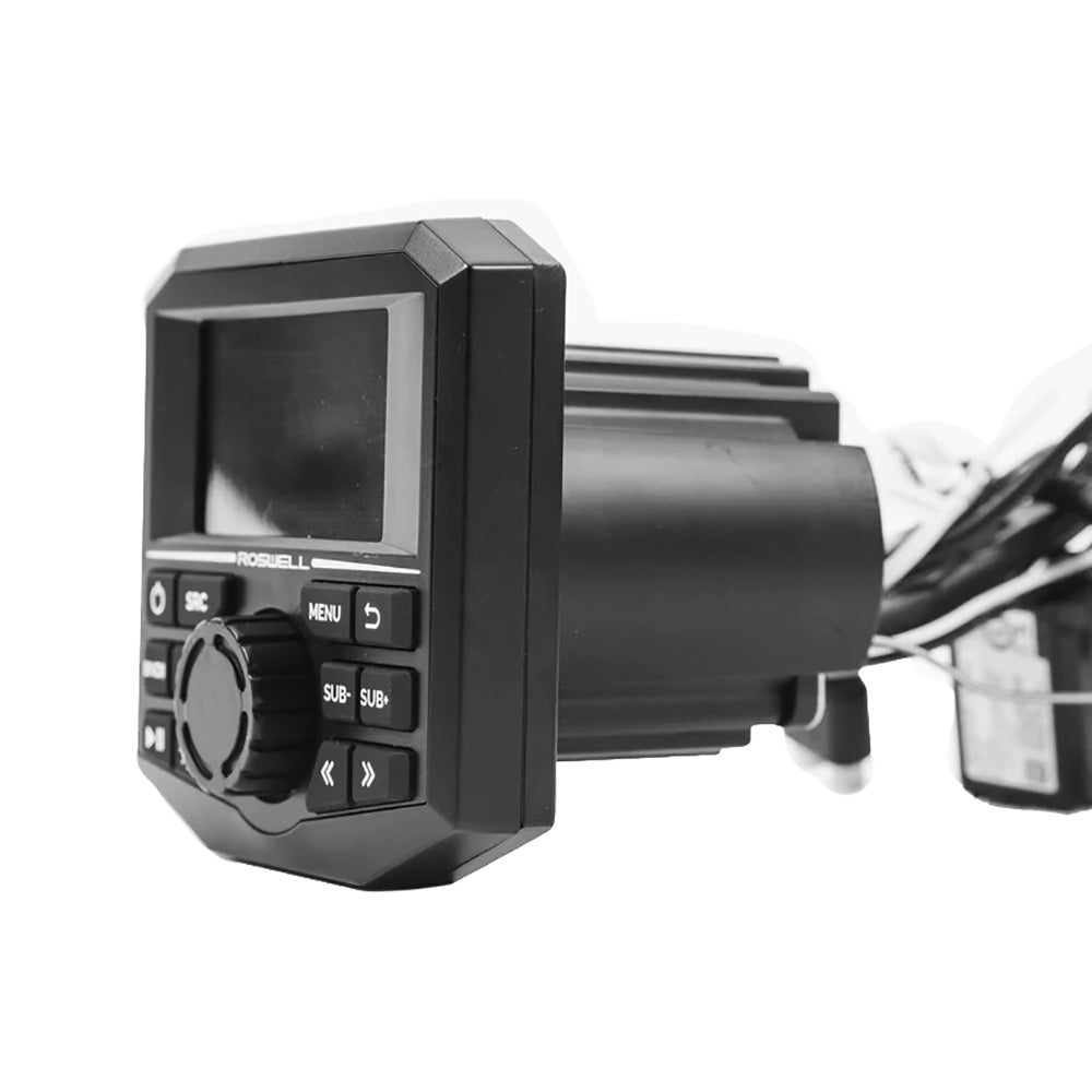 Roswell Bluetooth Digital Media Receiver with Cover – Marine Head Unit with AM/FM, USB & Aux