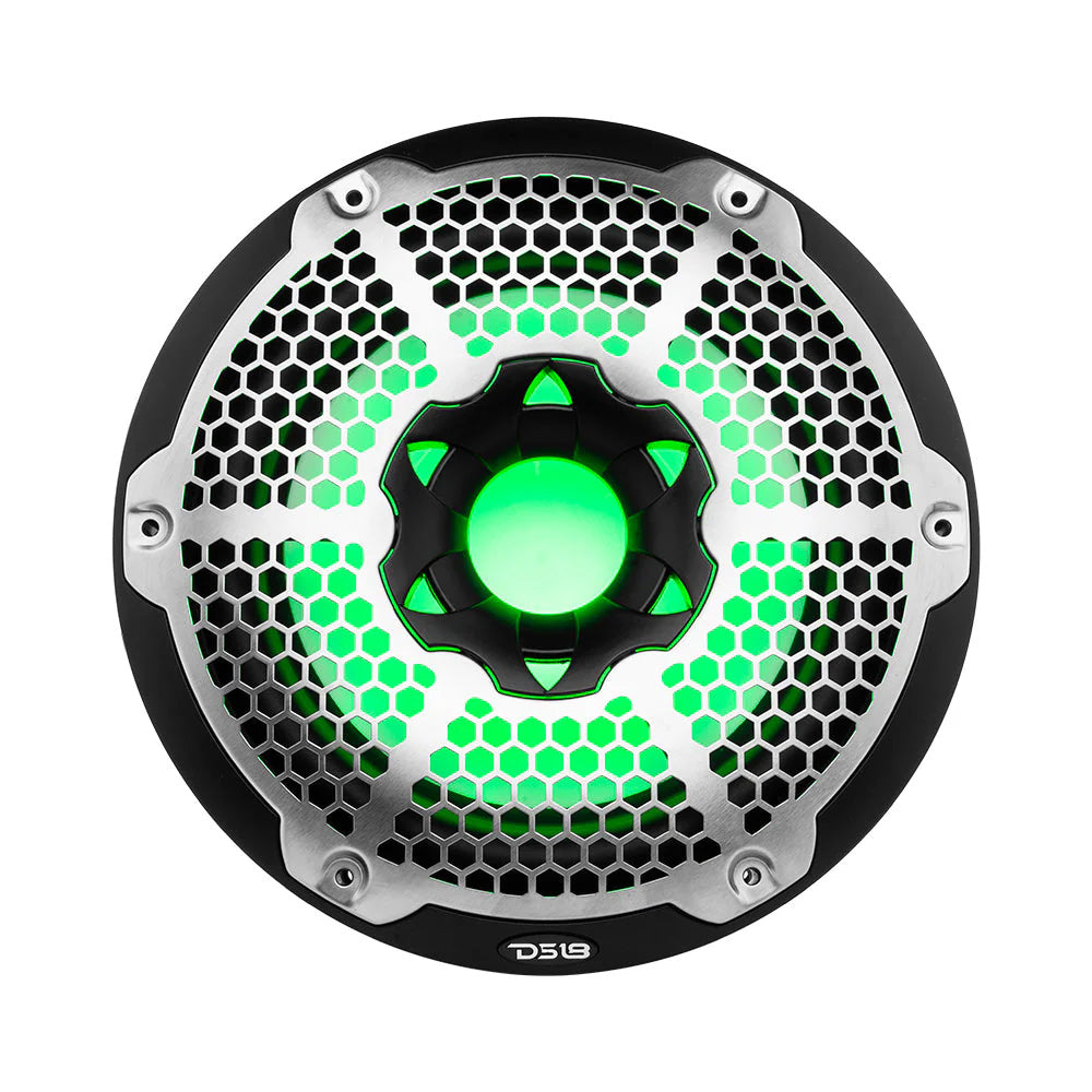 Black DS18 10 inch boat subwoofer waterproof with RGB lighting
