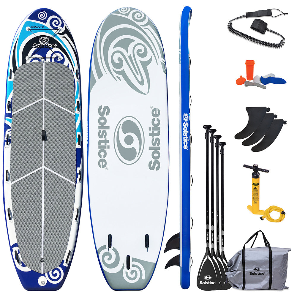 Solstice 16’ Maori Giant Inflatable Paddleboard – SUP Kit for Groups w/Leash, Pump & 4 Paddles
