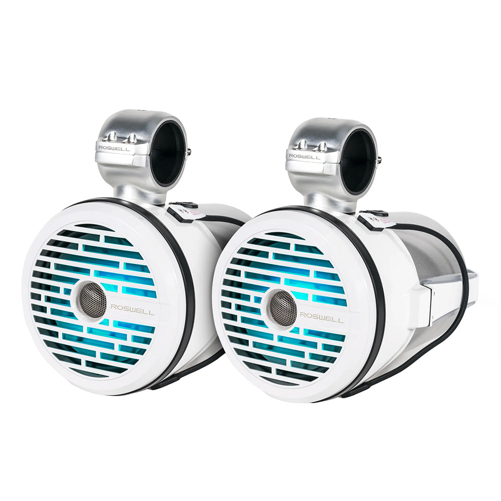 Roswell R1 8” Marine Tower Speakers – White | 100W RMS / 200W Peak Power
