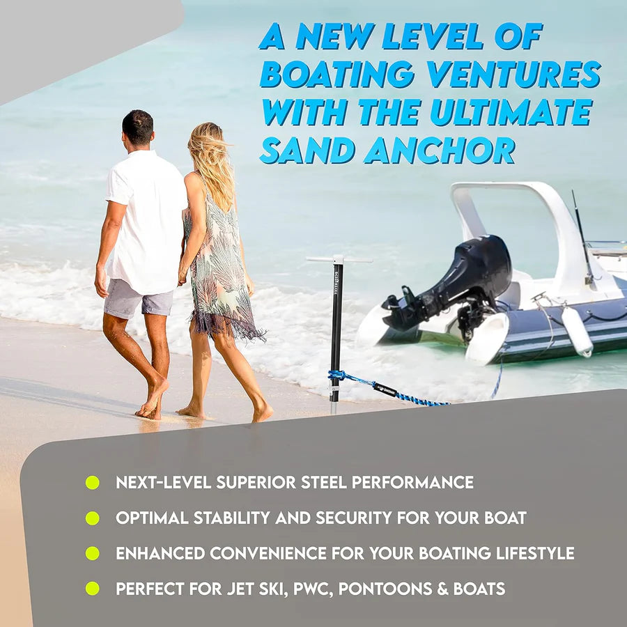 🦈 SandShark Ultimate Large Anchor – Stainless Steel (29”–48”) with Carrying Case