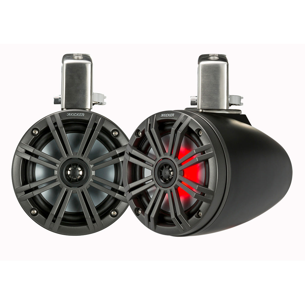 KICKER KMTC65 6.5” LED Marine Tower Speakers – Black or White (Pair)