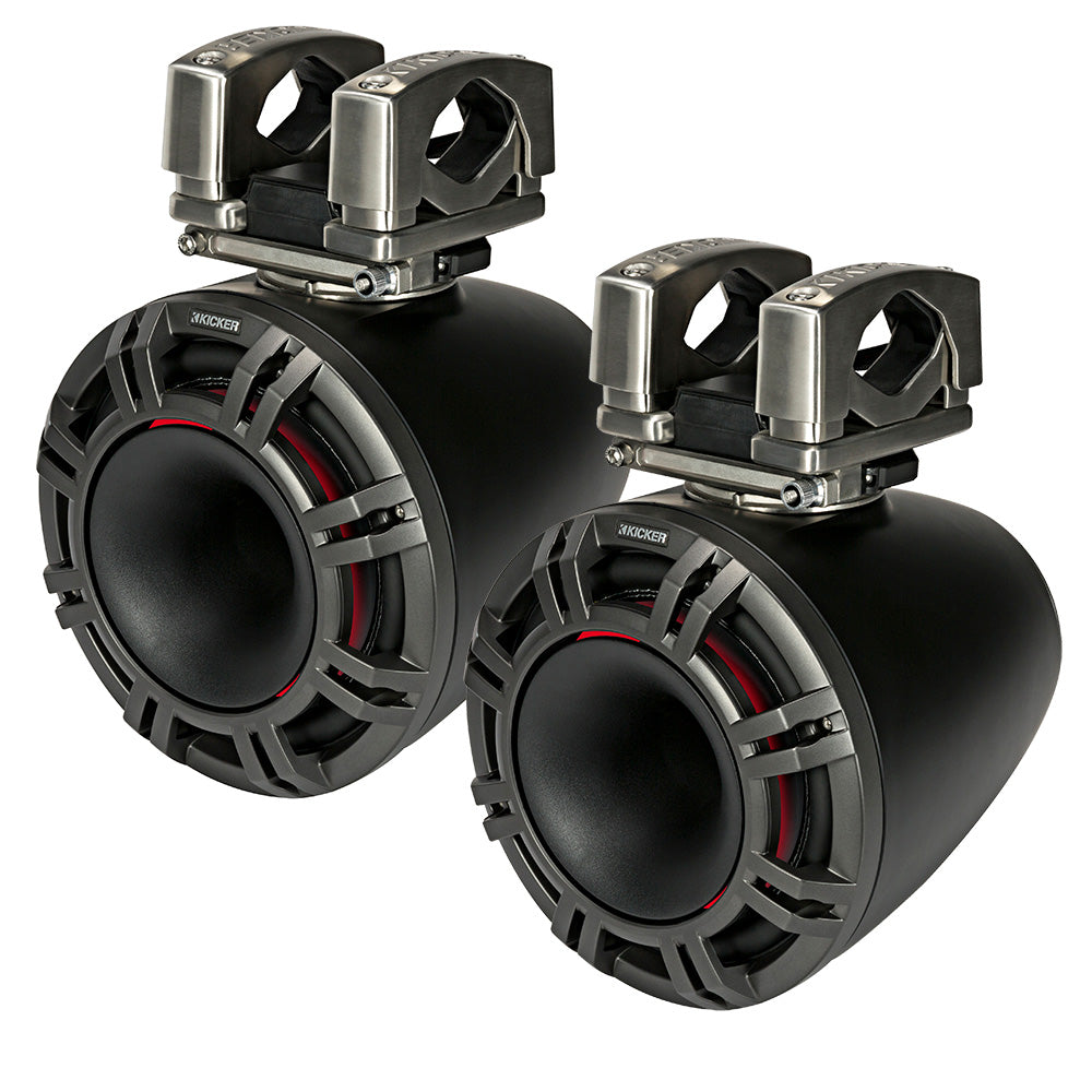 KICKER KMTC9 9” Horn-Loaded Marine Tower Speakers – Black or White (Pair)