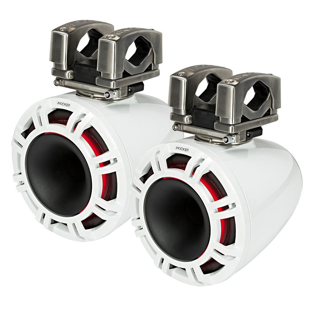 KICKER KMTC9 9” Horn-Loaded Marine Tower Speakers – Black or White (Pair)