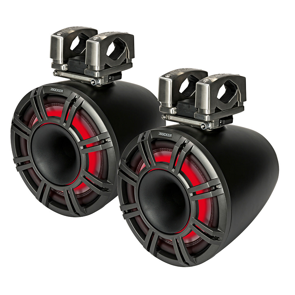 KICKER KMTC11 11” Horn-Loaded Marine Tower Speakers – Black or White (Pair)