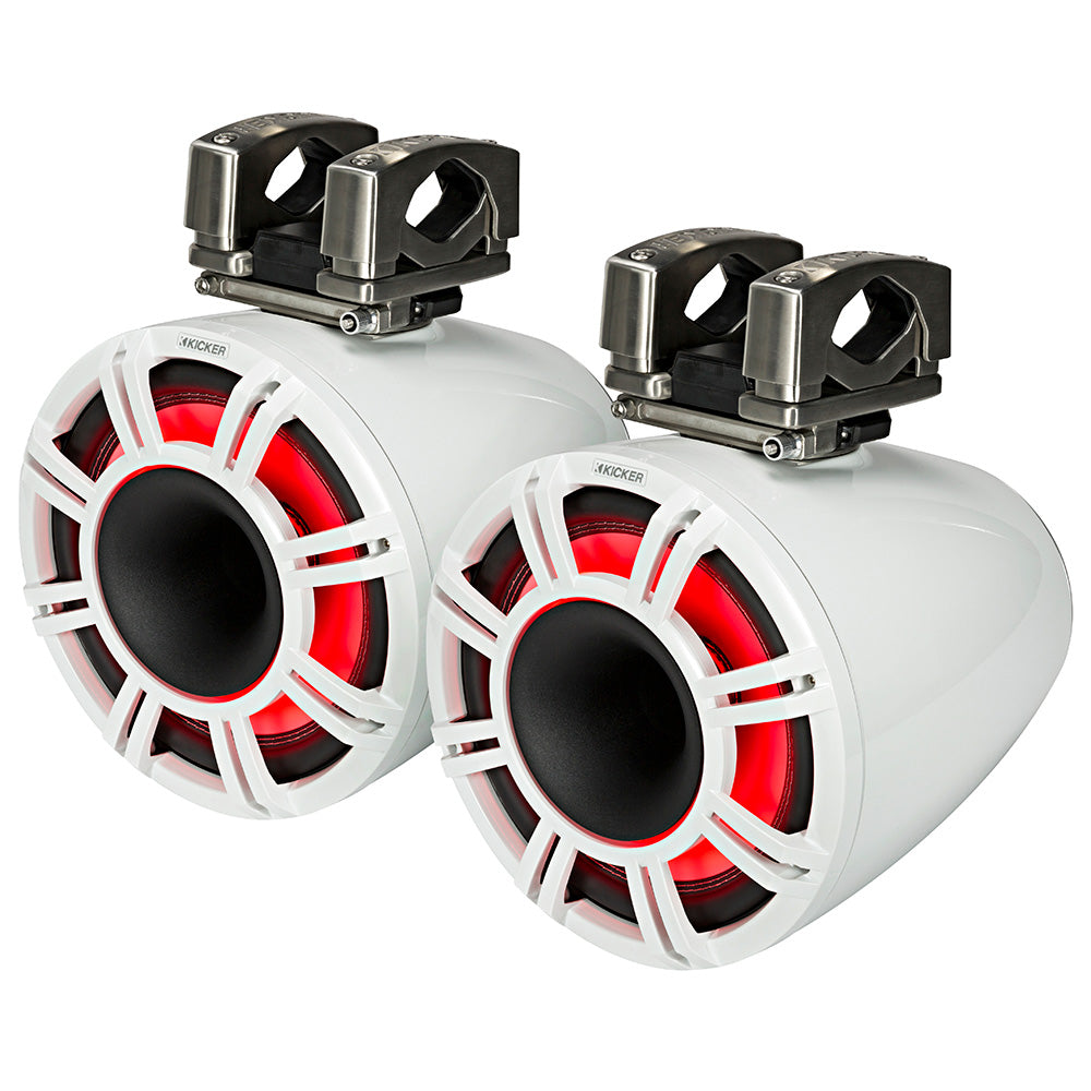 KICKER KMTC11 11” Horn-Loaded Marine Tower Speakers – Black or White (Pair)