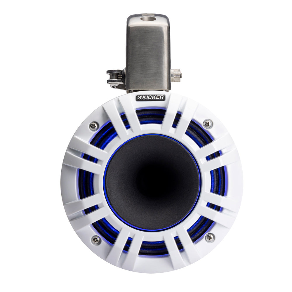 KICKER KMTCX65 6.5” LED Horn-Loaded Marine Tower Speakers – Black or White (Pair)