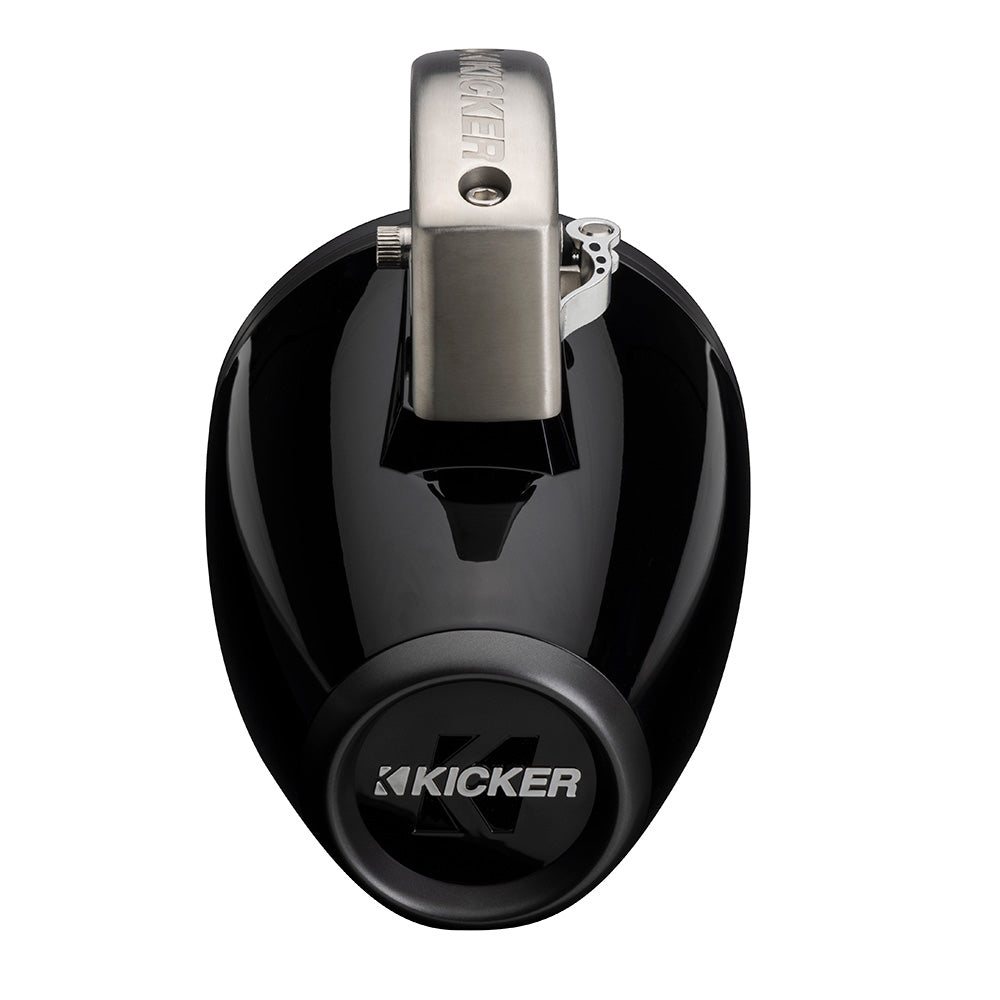 KICKER KMTCX65 6.5” LED Horn-Loaded Marine Tower Speakers – Black or White (Pair)
