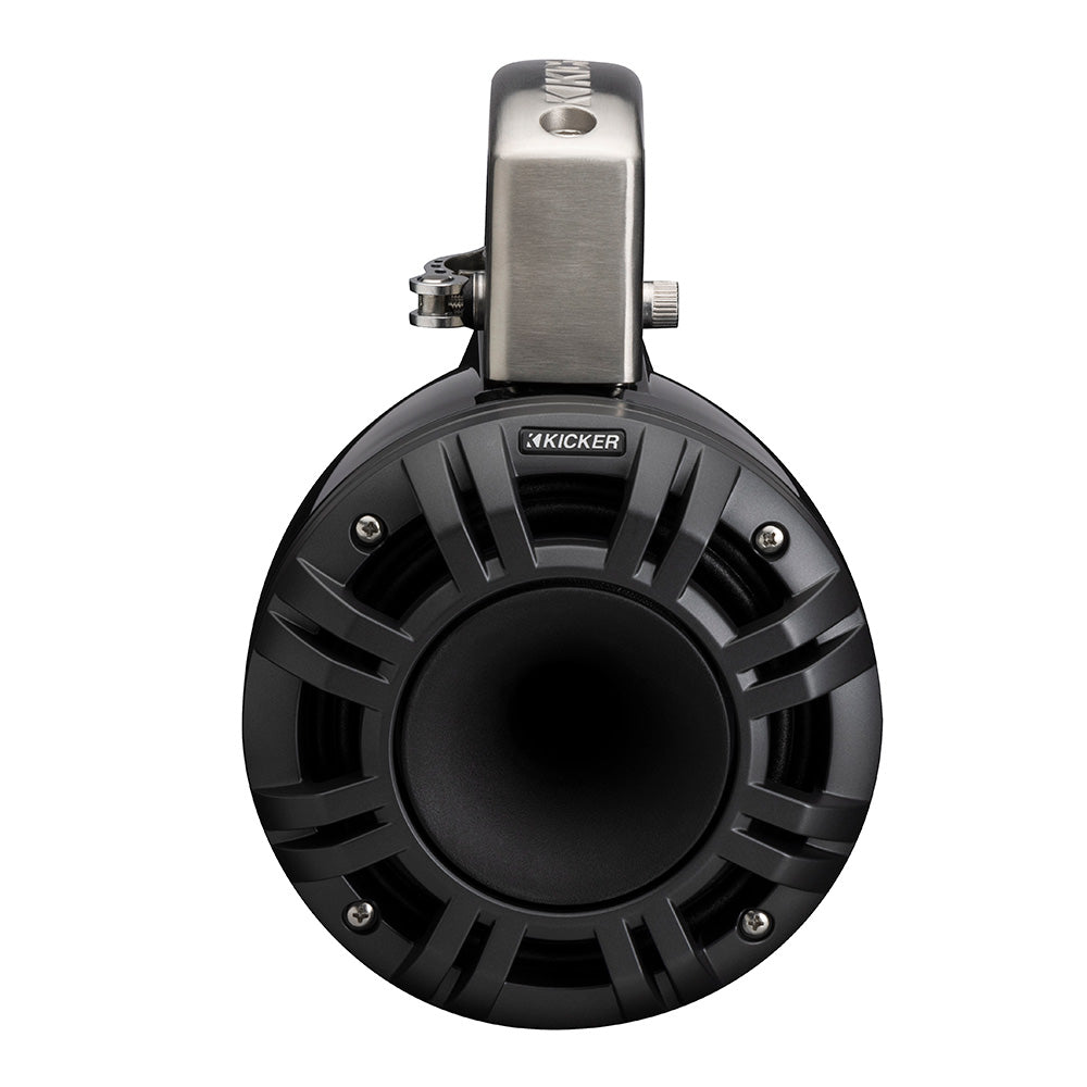 KICKER KMTCX65 6.5” LED Horn-Loaded Marine Tower Speakers – Black or White (Pair)