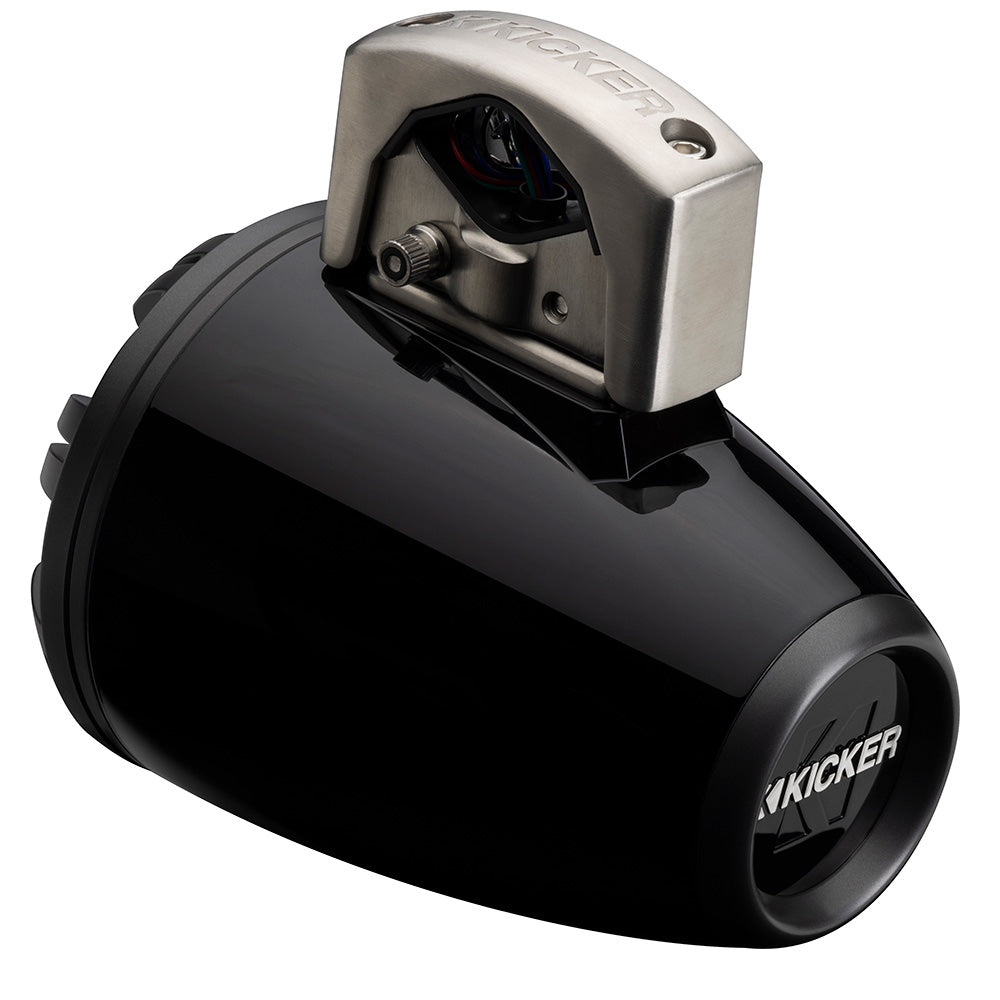 KICKER KMTCX65 6.5” LED Horn-Loaded Marine Tower Speakers – Black or White (Pair)