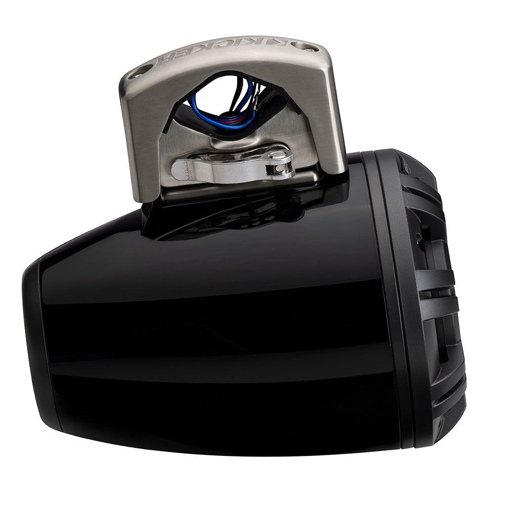 KICKER KMTCX65 6.5” LED Horn-Loaded Marine Tower Speakers – Black or White (Pair)
