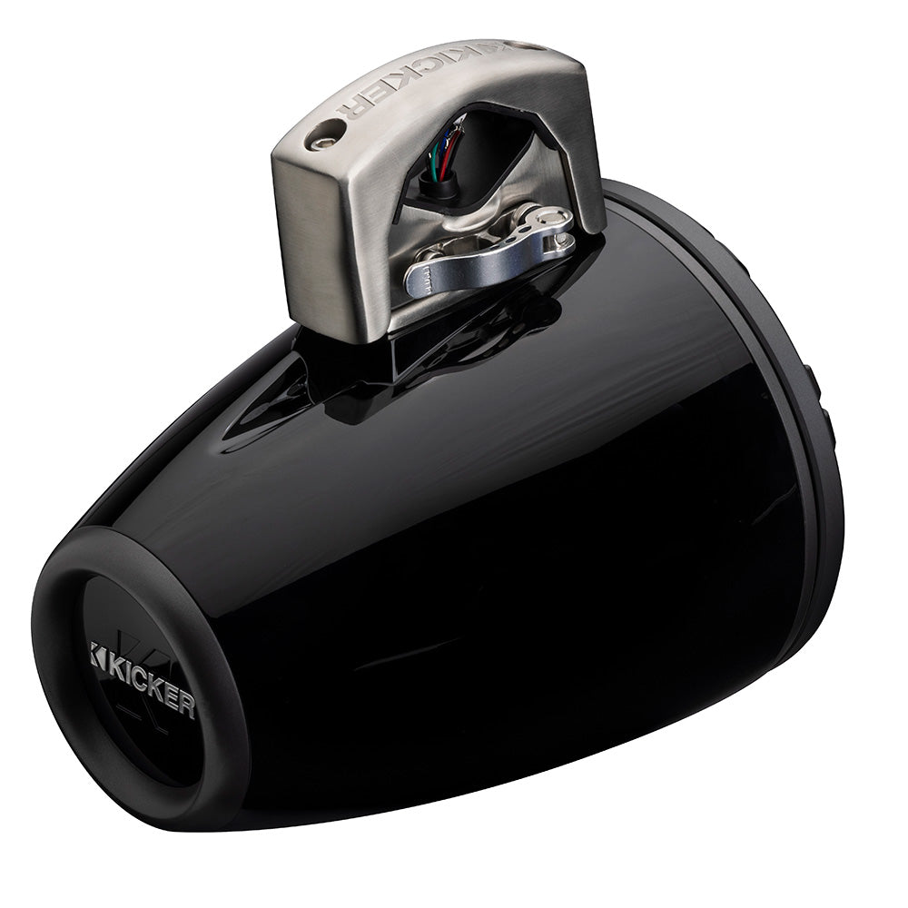 KICKER KMTCX8L 8” LED Horn-Loaded Marine Tower Speakers – Black or White (Pair)