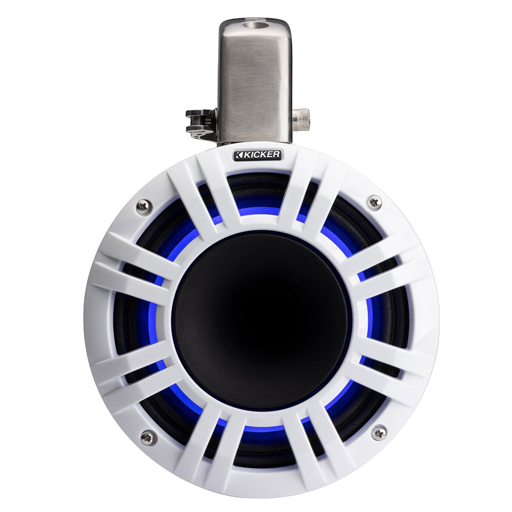 KICKER KMTCX8L 8” LED Horn-Loaded Marine Tower Speakers – Black or White (Pair)