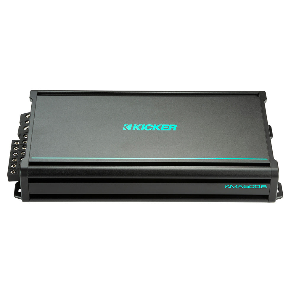 KICKER KMA600.6 6-Channel Marine Amplifier – 600W Weather-Resistant Full-Range Amp
