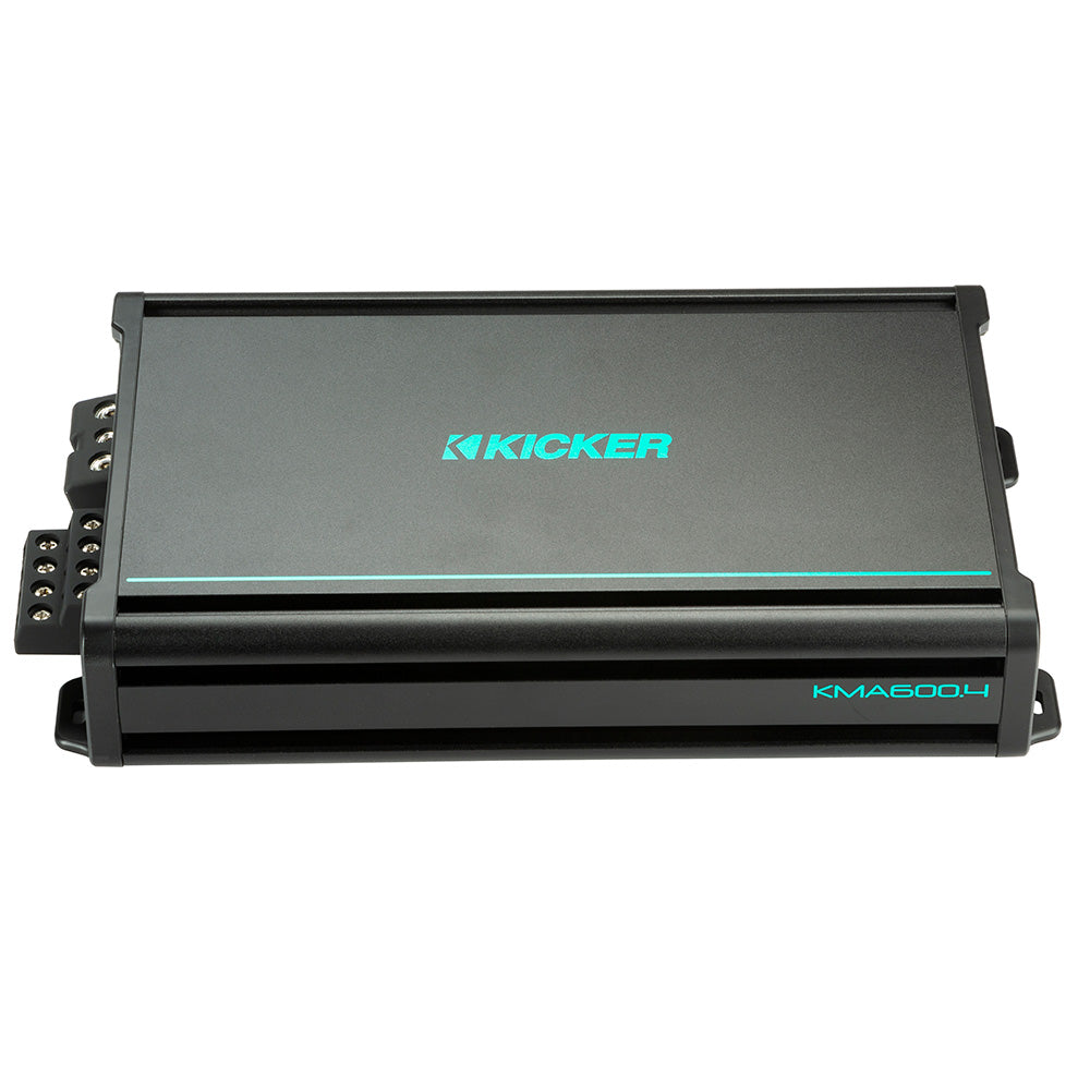 KICKER KMA600.4 4-Channel Marine Amplifier – 600W Weather-Resistant Full-Range Amp
