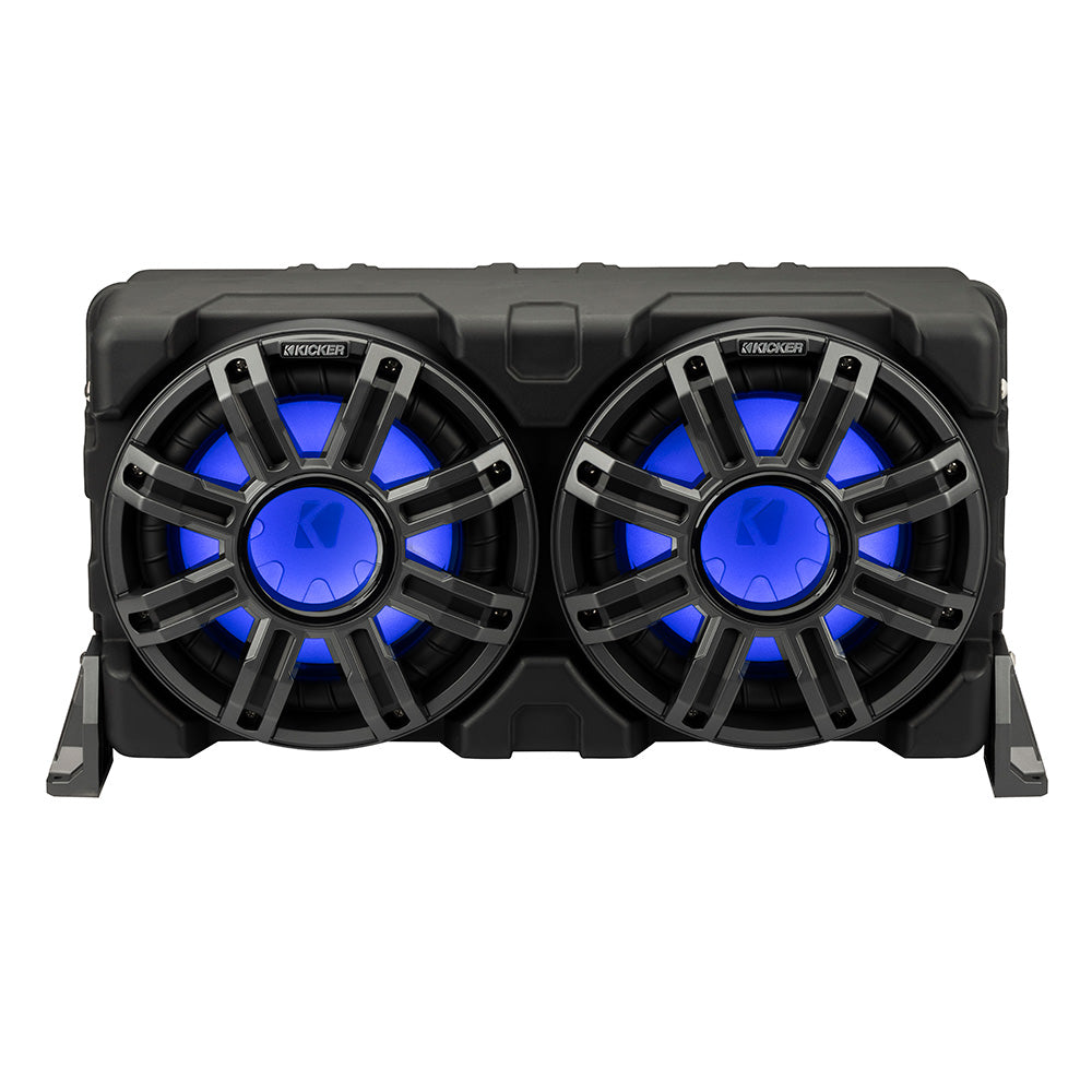 KICKER 10” Marine Subwoofer Enclosure – Loaded w/ Passive Radiator (4-Ohm)
