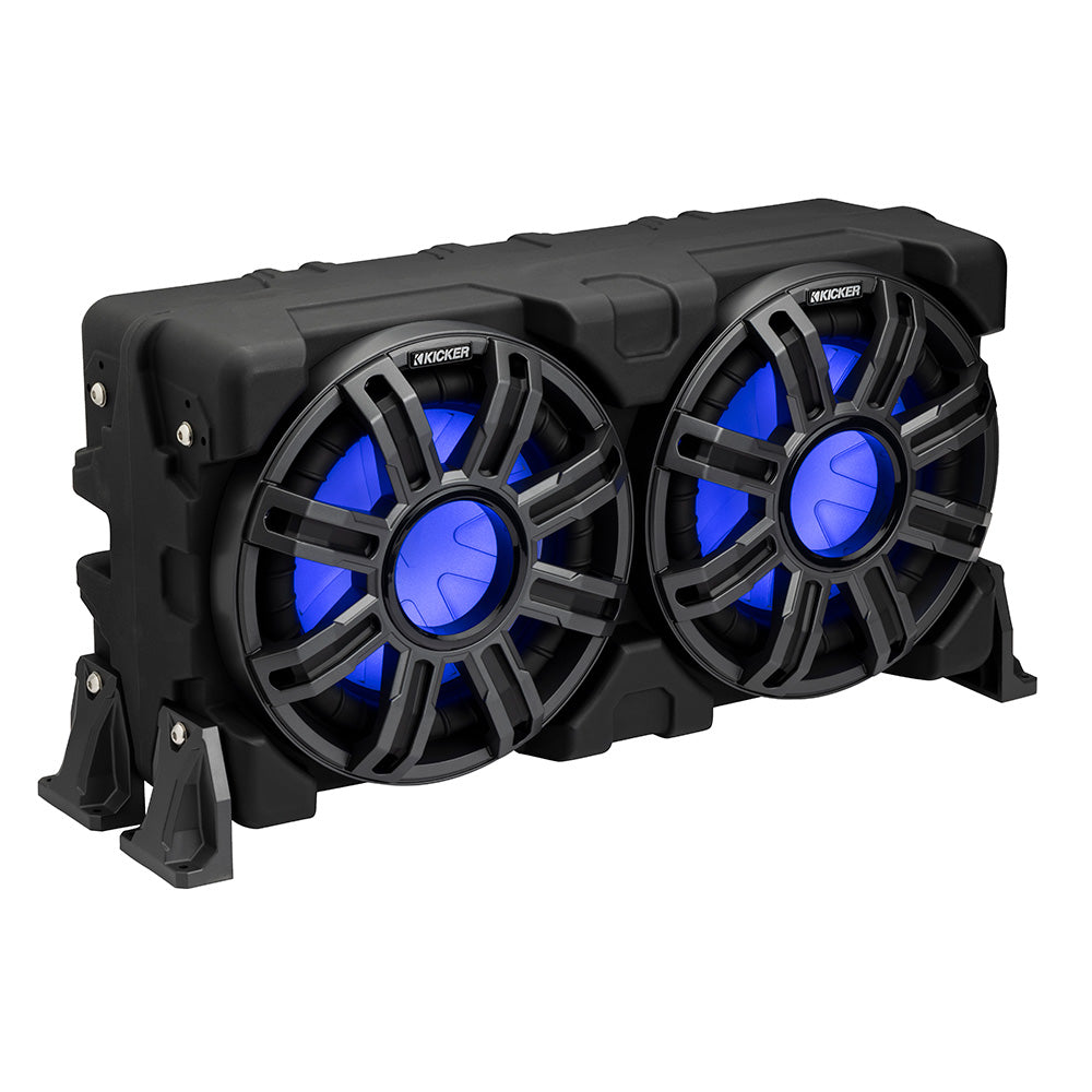 KICKER 10” Marine Subwoofer Enclosure – Loaded w/ Passive Radiator (4-Ohm)