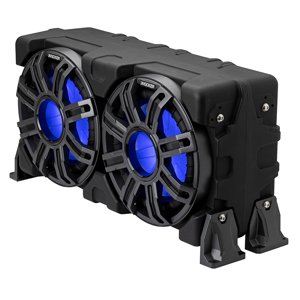 KICKER 10” Marine Subwoofer Enclosure – Loaded w/ Passive Radiator (4-Ohm)