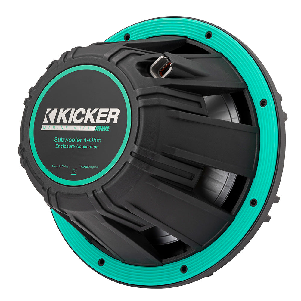 KICKER 10” Premium Marine Subwoofer – 4-Ohm, Free-Air Design with LED