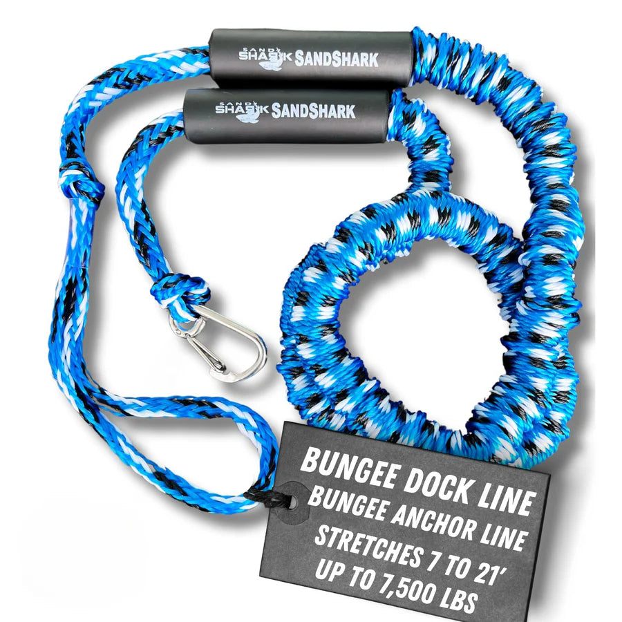 SandShark Heavy Duty Bungee Dock Line – Adjustable 7–21 ft