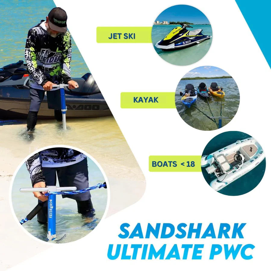 SandShark PWC Anchor – Adjustable 16”–32” Jet Ski & Kayak Anchor
