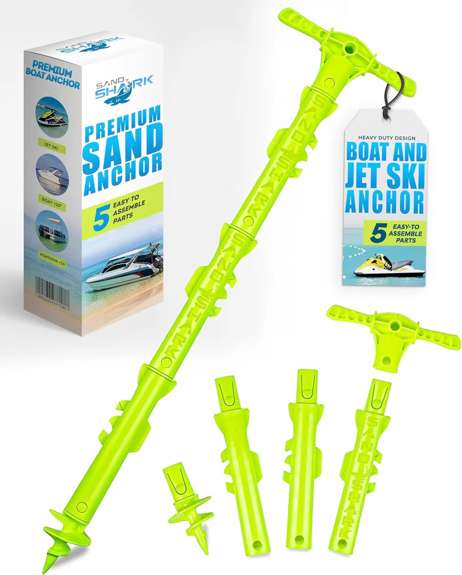 SandShark Sport Anchor – Adjustable 16”–32” ABS Plastic Auger Anchor for Jet Skis & Kayaks