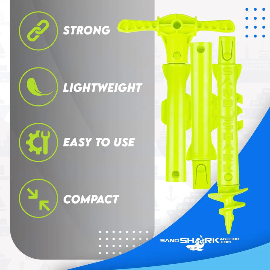 SandShark Sport Anchor – Adjustable 16”–32” ABS Plastic Auger Anchor for Jet Skis & Kayaks