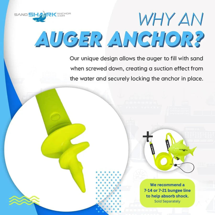 SandShark Sport Anchor – Adjustable 16”–32” ABS Plastic Auger Anchor for Jet Skis & Kayaks