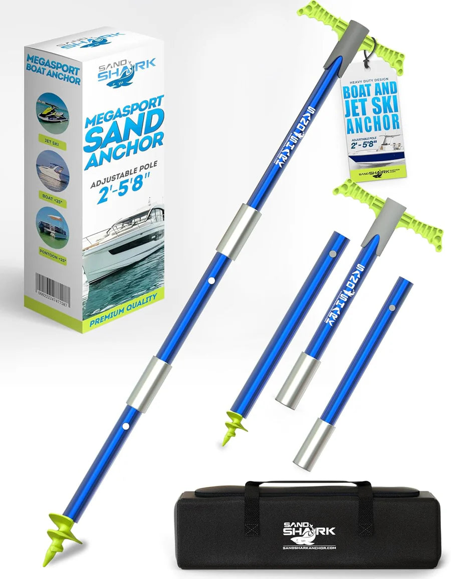 SandShark Mega Sport Anchor – Heavy-Duty Auger Anchor for Boats & Pontoons