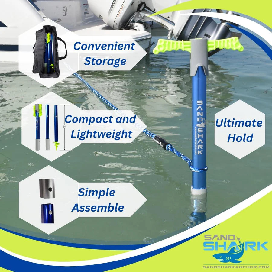 SandShark Mega Sport Anchor – Heavy-Duty Auger Anchor for Boats & Pontoons